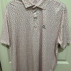 Rhoback Red and White Patterned Polo Shirt